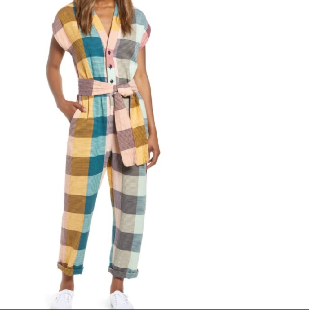 🌟new ace and jig Rhys plaid jumpsuit size  XS